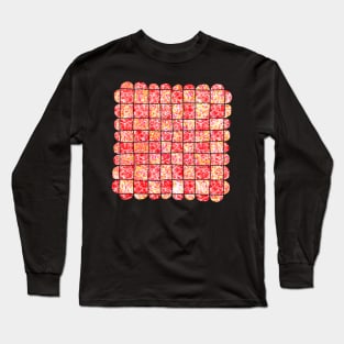 Checkered red red decorative holidays square Long Sleeve T-Shirt